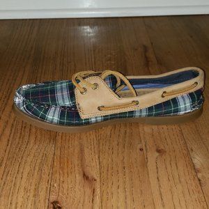 Sperry Plaid and Tan Loafers
